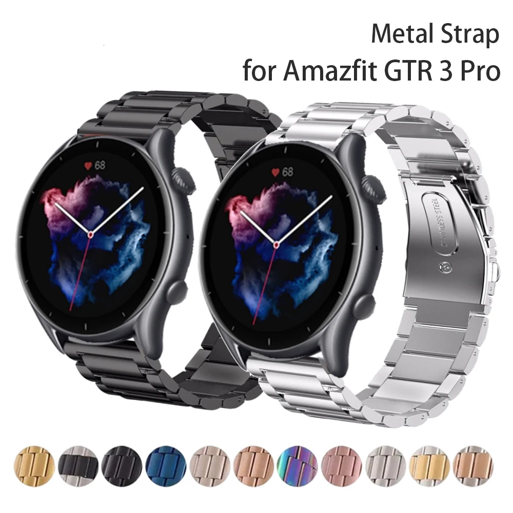 YOUkei - Correa De Repuesto De Metal De Acero Inoxidable Compatible Con Amazfit Bip U Smartwatch (plata, Oro Rosa