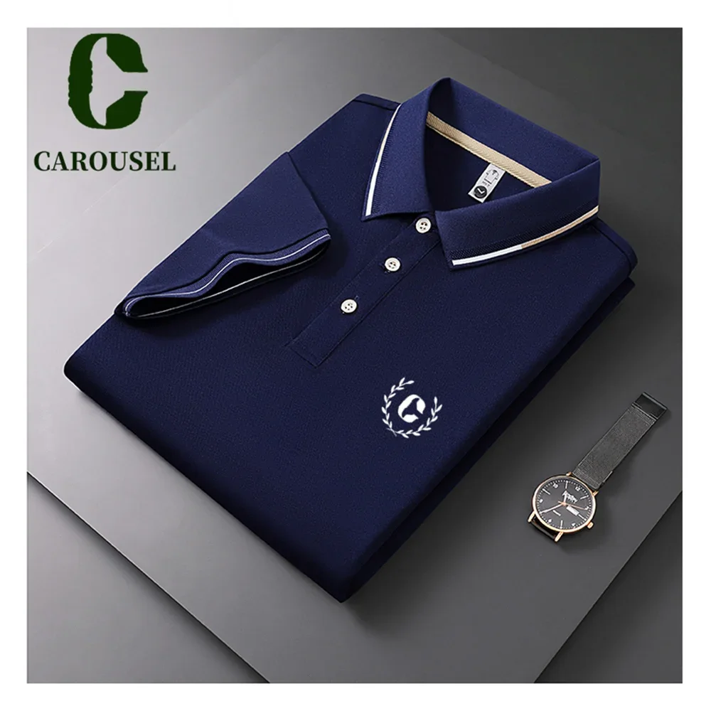 CAROUSEL 골프 폴로 셔츠, 폴로 칼라, 캐주얼 비즈니스 티셔츠, 야외 스포츠 탑, 여름 패션, 신상