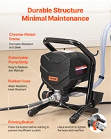 SucceBuy Pulvérisateur de peinture sans air sur pied, pulvérisateur sans air à haute efficacité 650 W, tige d'extension de machine de pulvérisation de peinture électrique 3000 PSI 5