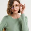 Ultra-fine merino wool ladies knitted O-neck breathable thin short-sleeved T-shirt solid color top 6