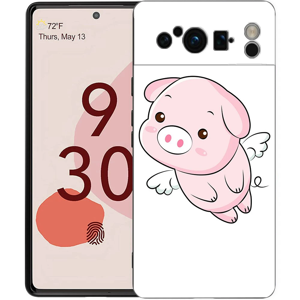 Adorable Pink Pig Cartoon Shockproof Silicone Phone Case Cover