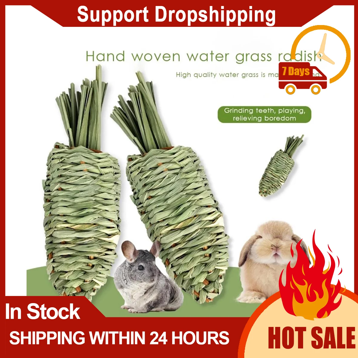 

Water Grass Rabbit Chew Toy Hand-made Small Animal Play Chew Molars Grass Stick For Rabbits Hamster Guinea Pigs Pet Products