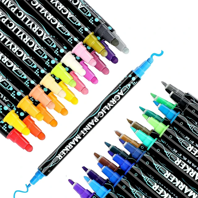 36 Colors Paint Pens Paint Markers Dual Tip, Premium Acrylic Paint