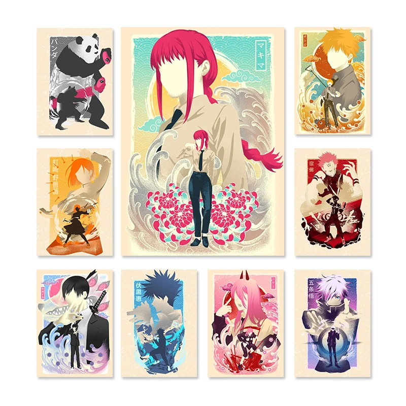 

Aesthetic Japanese Classical Anime Minimalism Canvas Painting Manga Wall Poster Room Home Wall Art Mural Decor Frameless