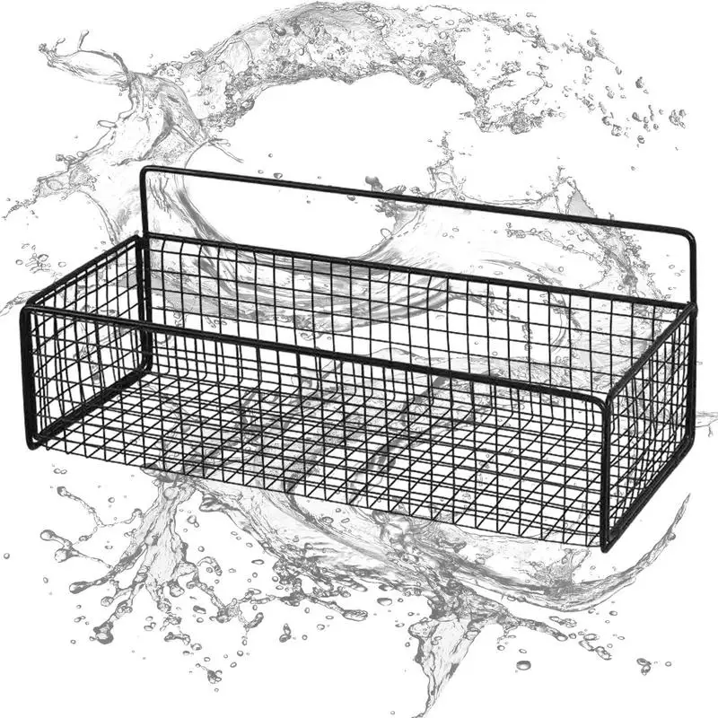 

Клейкая полка для душа, полка для хранения без отверстий в ванной комнате, железная полка для душа, настенный органайзер для хранения в ванной и кухне