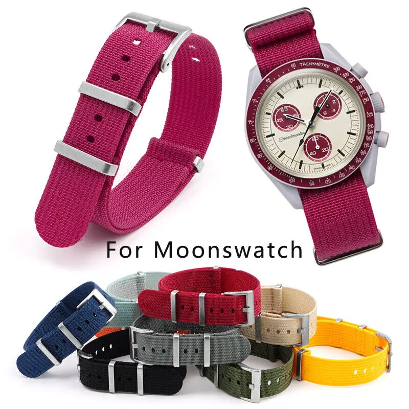 

20mm Colorful Nylon Fabric Watch Strap For OMG MoonSwatch Watch Band Replacement Sports Wrist Bracelet Accessories