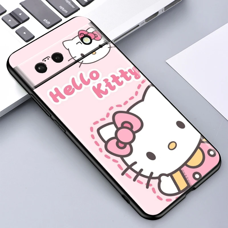 thumbnail image 1 of Carcasa a prueba de golpes de Hello Kitty Sanrio, carcasa de silicona negra para Google Pixel 8, 7A, 7, 6A, 6, 5A, 5, 4, 4A, XL, 5G, 1 of 5