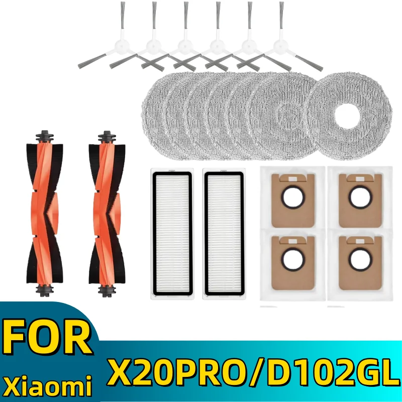 Description Picture 2 of itemCompatible Iconic Brand Robot Vacuum X20 Pro/D102GL Parts Accessories Main Brush Side Brush Hepa Filter Mop Cloth Dust Bag Replacement