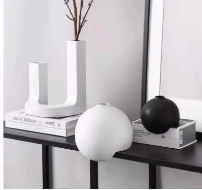 

Right Angle Spherical Ceramic Vase Desk Decoration Creative Vases Decorative Flowers Pots Flower Arrangement Modern Home Decor