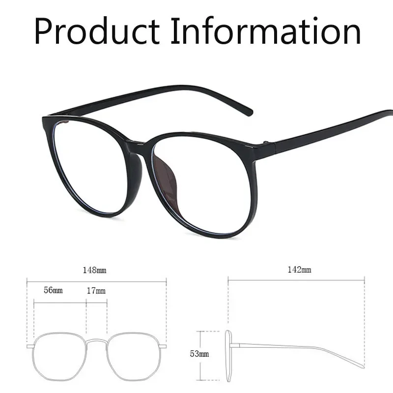 NEW Style Myopia Glasses Oversize Frame Anti-blue Light Blocking Reading Glasses Shortsighted Eyeglasses Diopter 0 TO -6.0