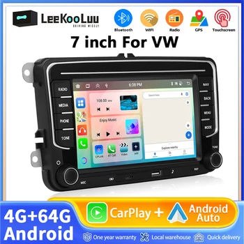 LeeKooLuu-Radio Multimedia con GPS para coche, reproductor con Android 13, 4 + 64G, Carplay, para Volkswagen, Skoda, Octavia, Golf 5, 6, Touran, Passat, Polo, Jeta 1