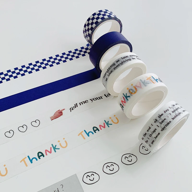 

15mm*5M English Hand Drawn Style Tape Masking Tape Kawaii Decorative Adhesive Tape Sticker Scrapbooking Diary Stationery