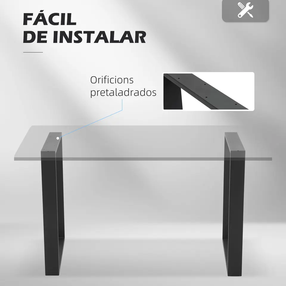 Juego De 2 Patas De Mesa En X De Metal - 72 Cm Alto X 60 Cm Ancho, Soporta 1000 Kg