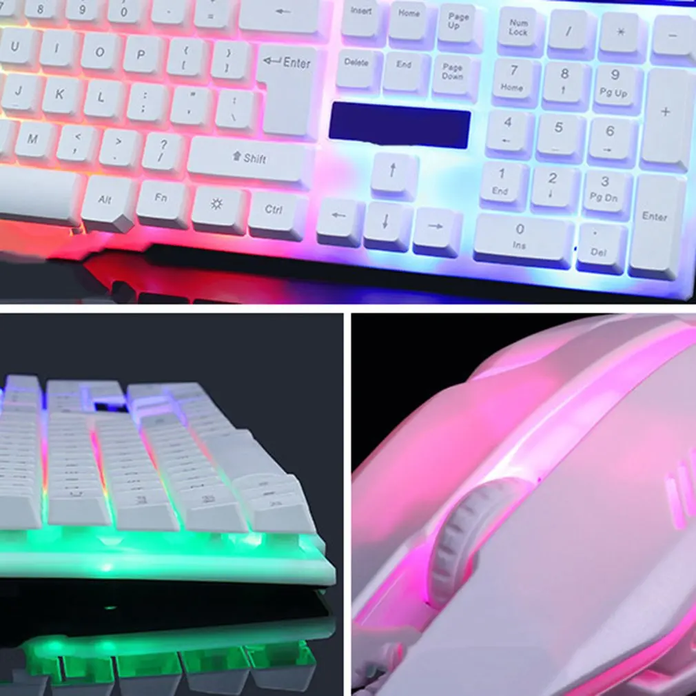 Keyboard Mouse Set Adapter for PS4 PS3 Xbox One For Xbox 360 Gaming Rainbow LED Typewriter Inspired Mechanical Keyboard 3