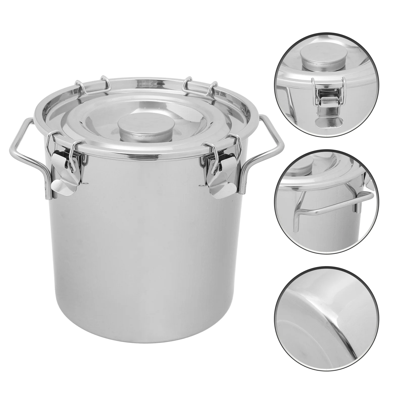 

Stainless Steel Sealed Bucket Storage Containers for Kitchen Coffee Bean Jar with Handle Barrel Multi-function 304 Oil