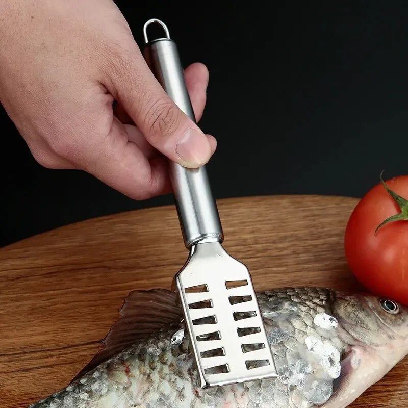 Fish Scales Scraper 1PC Stainless Steel Fish Scale Knife Scale Scraper Sawtooth Scraping Boning Filleting Cut Scrape Dig Maw Knife