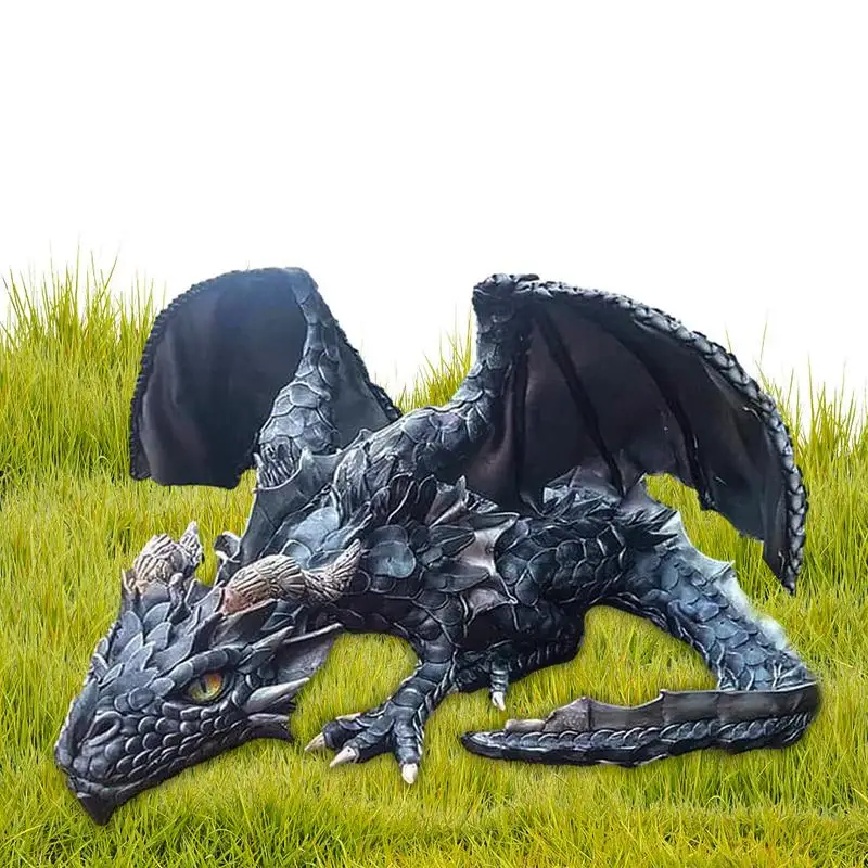 

Dragon Sculpture Resin Realistic Dragon Statue Big Squatting Dragon Sculpture For Garden Patio And Backyard Ornaments Decoration