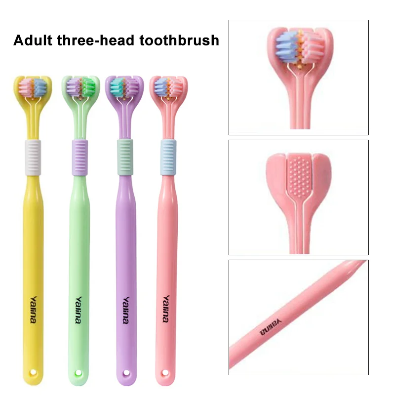 360DegreeThreesidedSoftBristleToothbrushOralCareSafety