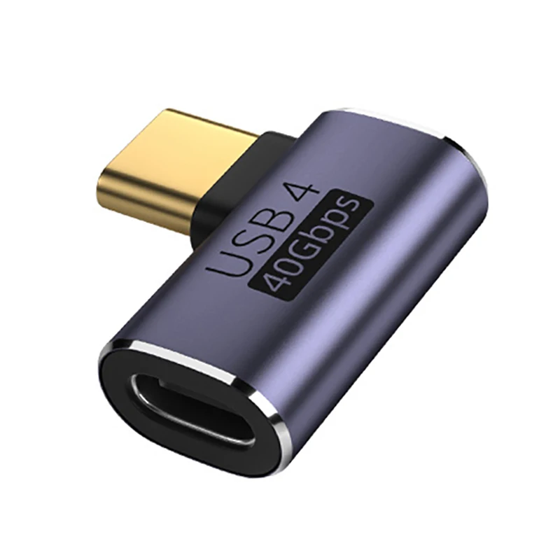 USB4.0 40Gbps 90° Type C Fast Charging & Data Adapter, 100W 5A, 8K Video Capable
