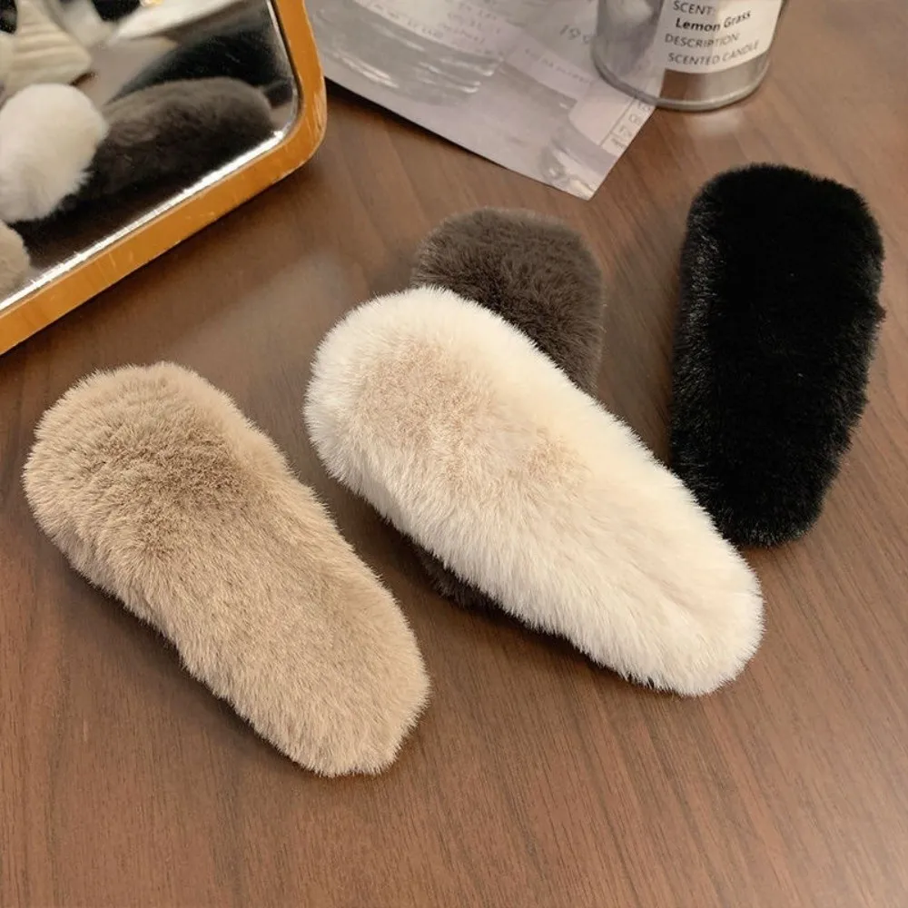 Entzückende, vielseitige Wassertropfen-Haarspangen, flauschig, einfarbig, seitlicher Clip, beweglicher Clip, Damen-Haarschmuck