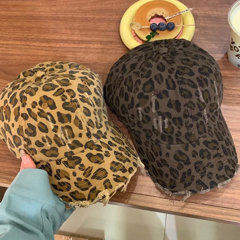 

Korean Version Retro Leopard Print Women's Baseball Cap Outdoor Versatile Polished Soft Top Casual Adjustable Men's Hip-hop Hat