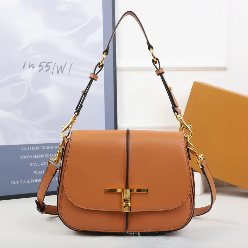 

Senior Retro Leather Women's Handbags Simple Fashion Elegant Hitch Head Layer Cowhide Single Shoulder Diagonal Cross Saddle Bag