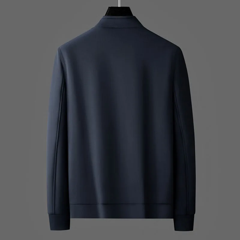 High-end four-sided men's casual coat autumn high-end fashion elastic stand collar cardigan sport suit men 4
