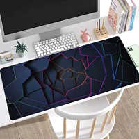 Cool Geometric Light Mouse Pad Desk Pad Extended Mouse Mat Large Big Computer Keyboard Desk Mat Desk Pad with Non-Slip Base and 1