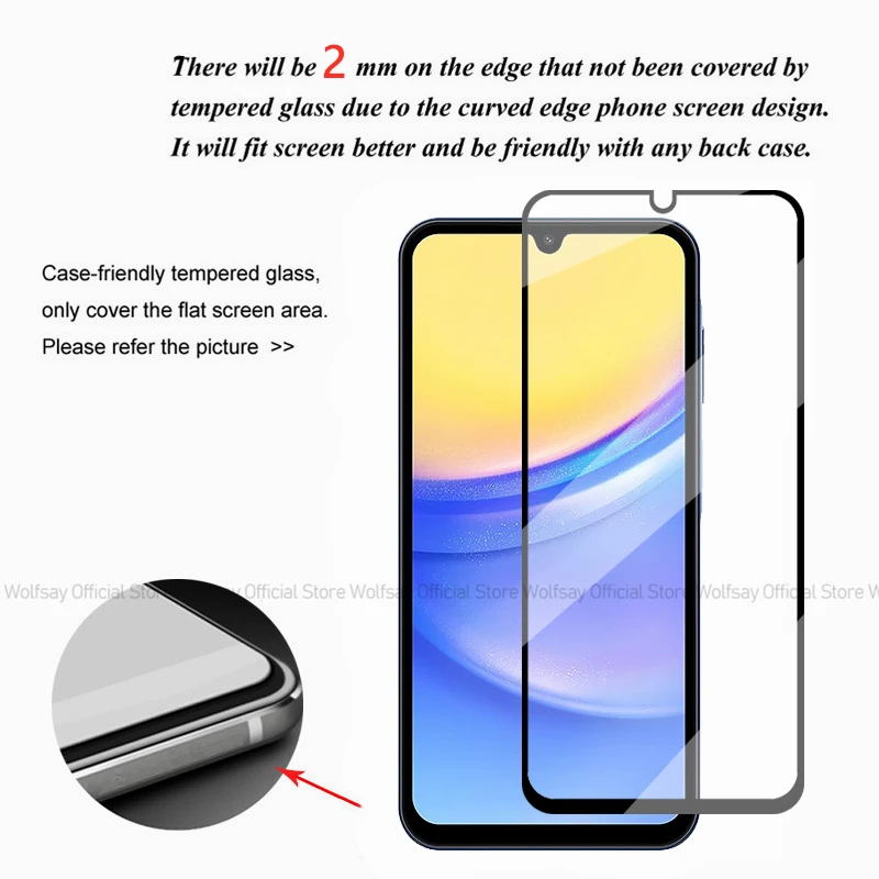 Premium Tempered Glass Screen Protector - Full Coverage Phone Film (2/4 Pack)