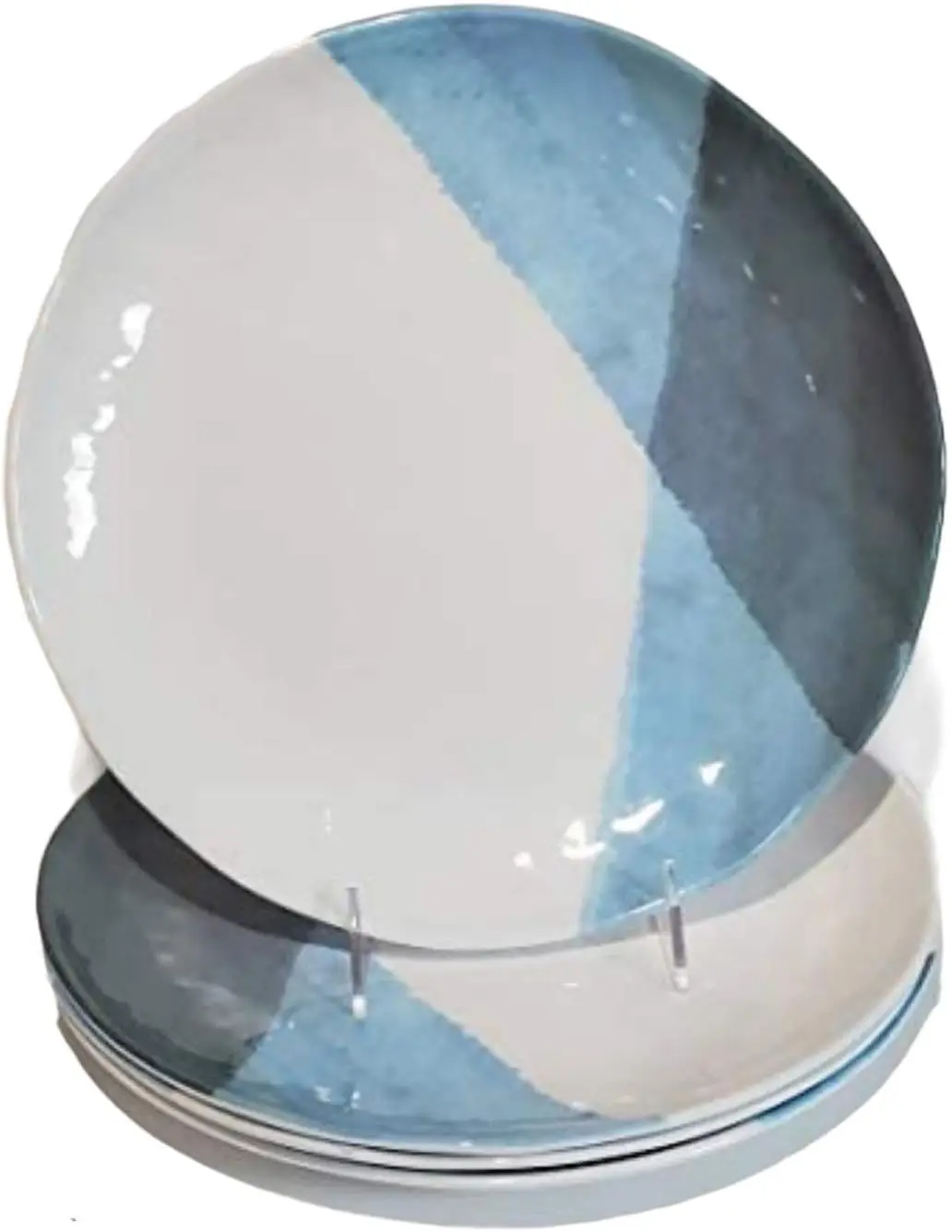 

Dinner Plates Set of Four Melamine 11" Plates Dishwasher Safe Shatterproof Kitchen Indoor Outdoor Blue