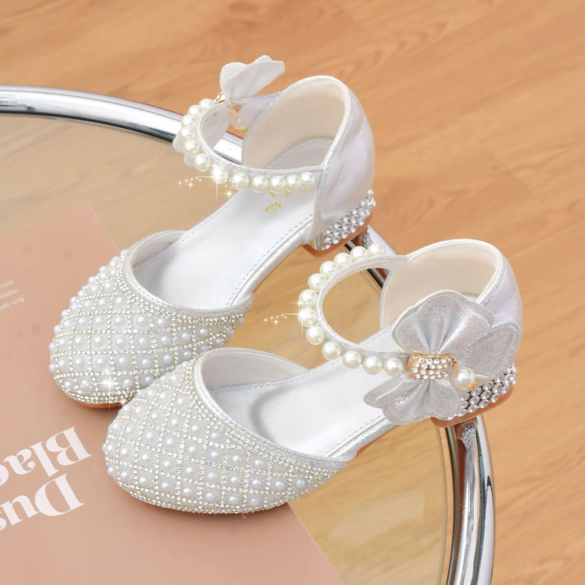 Girls Rhinestone Princess Party Shoes 1
