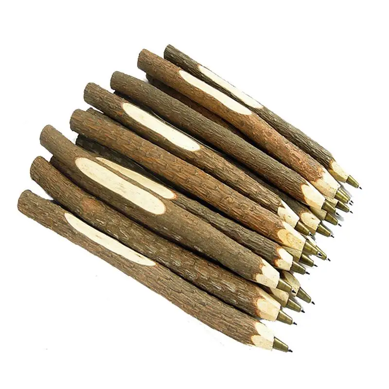 Ballpoint Pen 10pcs Natural Wooden Branches Shaped Eco-friendly Ballpoint Pen Retro Drawing Pencil Vintage Stationery Office School Supplies ballpoint pen multifunction ballpoint pen multifunctional pen ball point pen