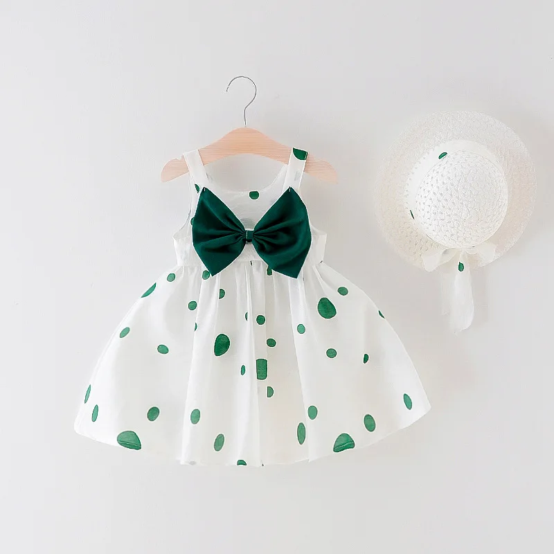 cutest baby dresses New Fashion Baby Girl Dresses Princess Clothing Cute 2pcs Set Party Cotton Flower  Children  Bow Hat Sleeveless Sweet baby dresses Dresses