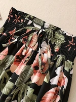 Floral Pants Spring and Summer Thin High Waist Slim Ice Silk Stretch Floral straight-leg Women's Pants - Image 3