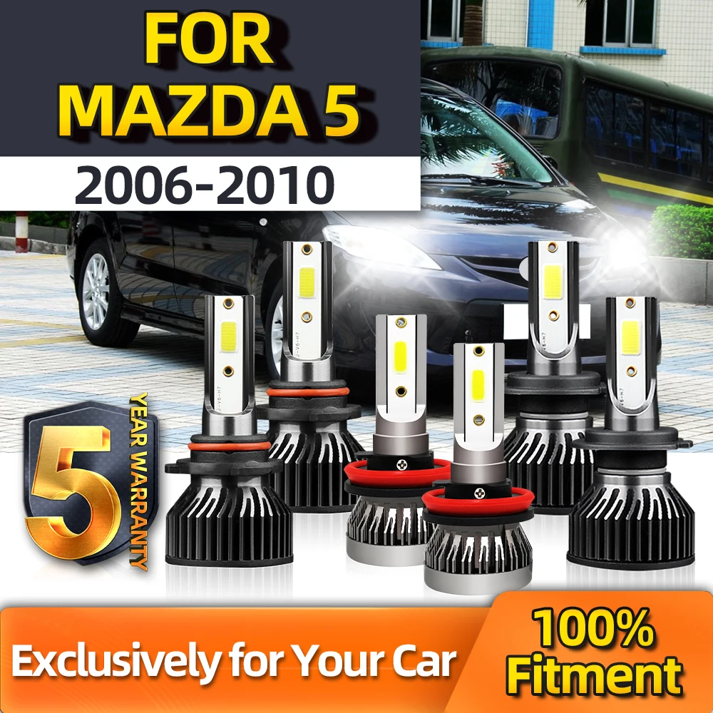 

TEENRAM 20000LM CSP LED 3 Pairs For Mazda 5 Fog Light H11 6000K White Hi/Lo 9005 H7 Combo Kit 110W High Power Year 2006-2010