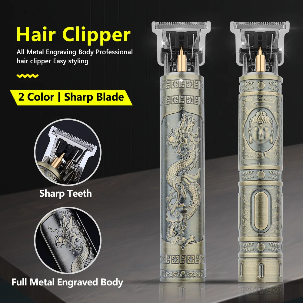 Máquina de Cortar Pelo Retro T9 Original, Set de Recortadora y Afeitadora Eléctrica para Hombre, Lence Pro Barber, para Zonas Sensibles