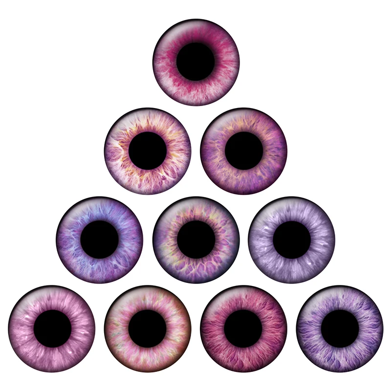 

24pcs/bag 14mm Purple Pupil Eyes Chips Suitable for Blythe Doll Glass Cabochons DIY Accessories Bulk Items Wholesale H216