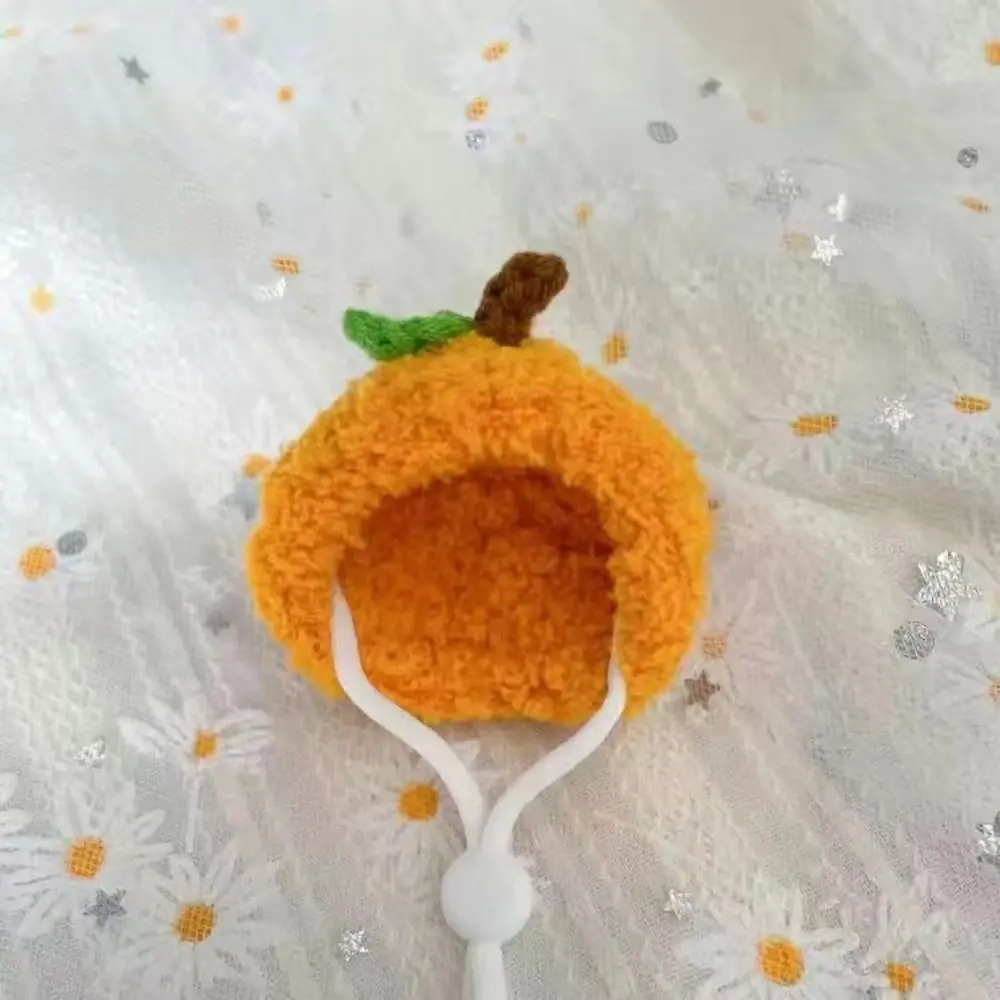 Handmade Crochet Pet Wool Hat Hamster Golden Silk Bear Plush Cute Little Hat Photo Props for Mini Pet Supplies 4