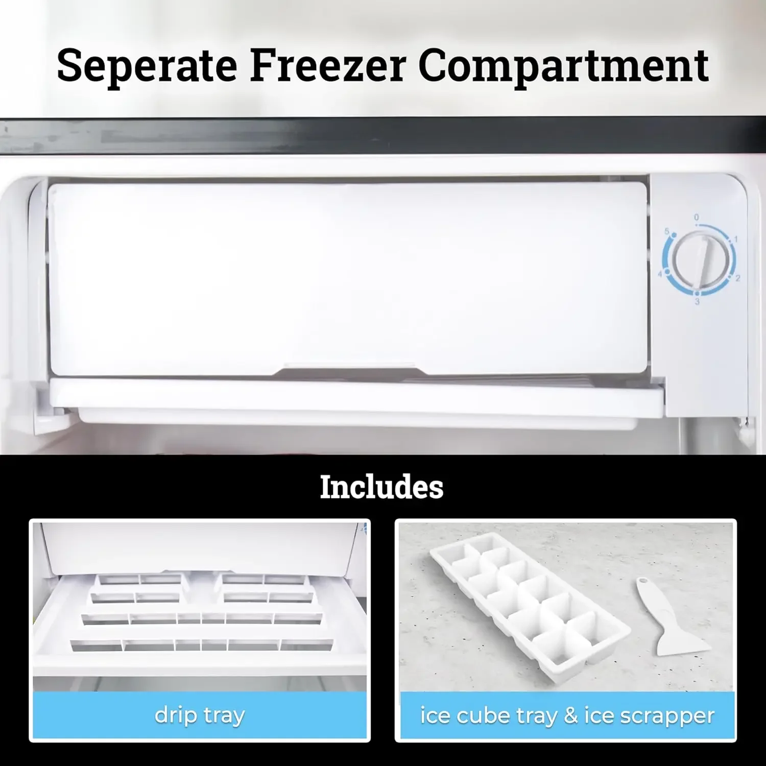 2.6 Cu.Ft. Compact Refrigerator with Freezer, 2 Shelfs, Perfect for Homes, Offices, Dorms, Black 6