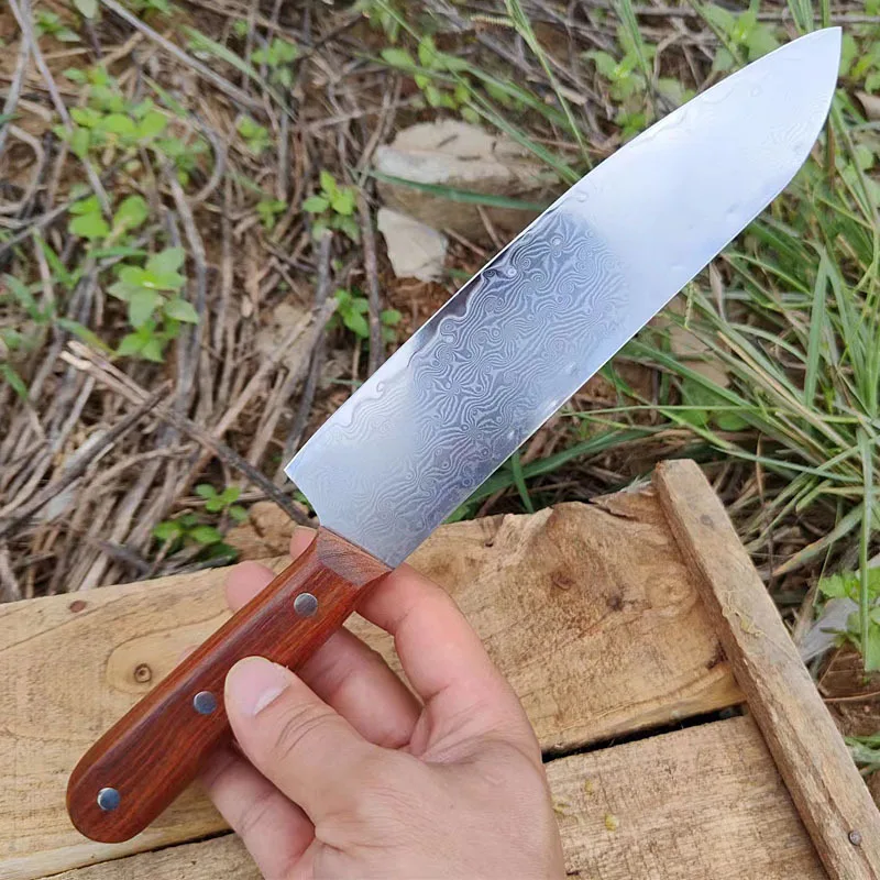 

Santoku нож с деревянной ручкой 67 слоев Дамасская сталь шеф-поваров Мясницкий резак кухонные ножи ручной работы для резки овощей и мяса