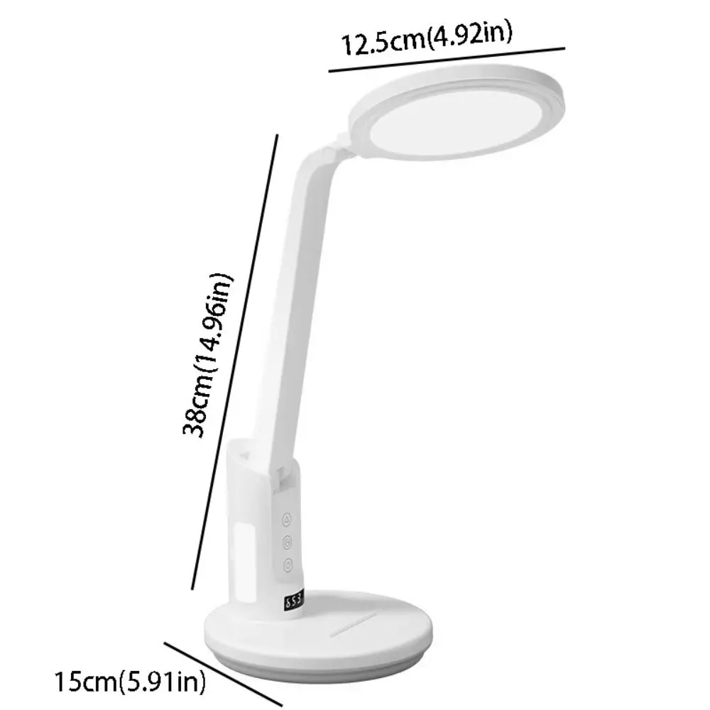Full Spectrum LED Clock Table Lamp Plug-in Design Eye Protection USB Chargeable Lamp Reading Light Night Light Foldable Lamp