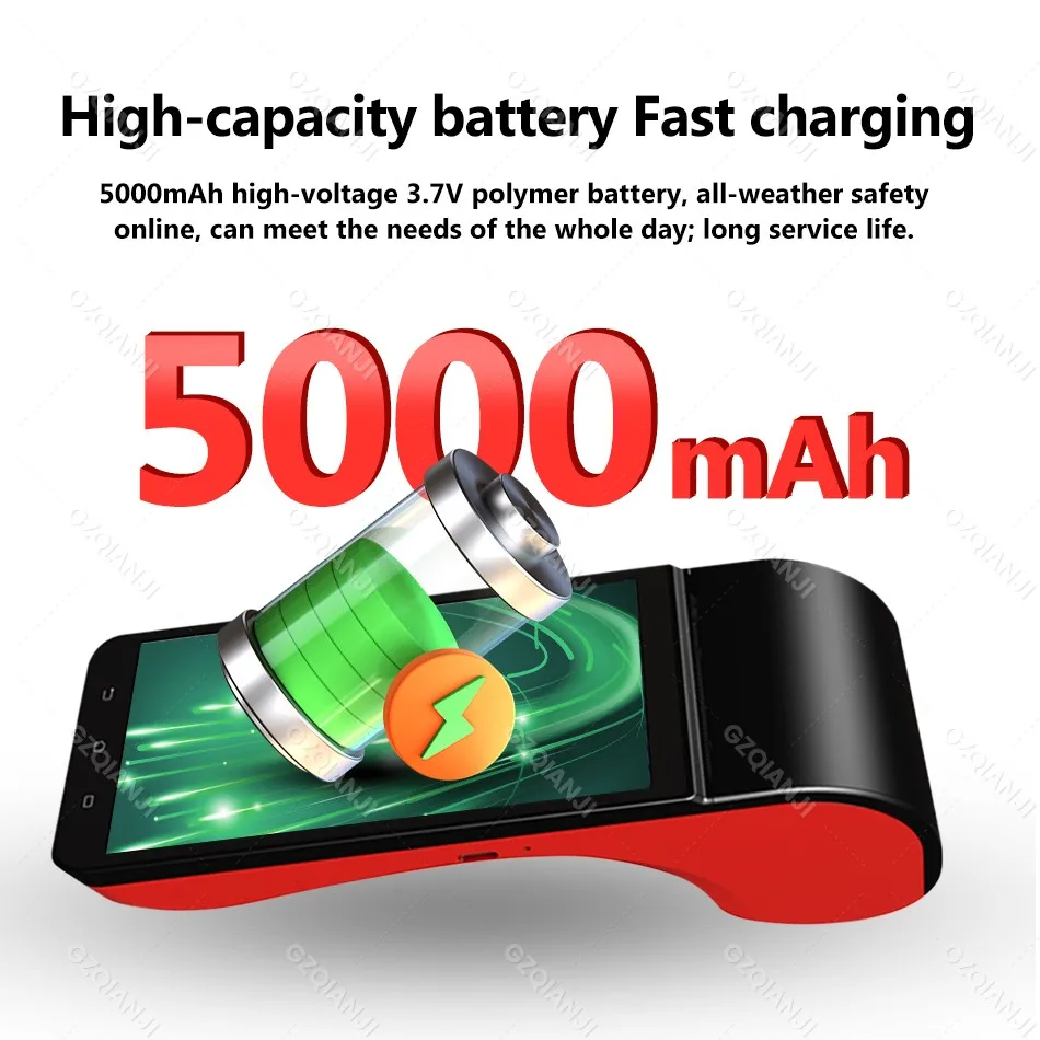 4G Android 8.1 POS PDA Terminal with 58mm Receipt Bill Thermal POS Printer Point Of Sale System Device with Bluetooth WiFi