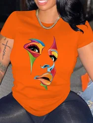 Spring and Summer New Casual Fashion Print Round Neck T-shirt Women's Top graphic t shirts  tops  women clothes