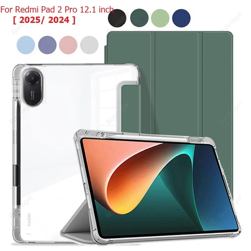 Enhanced Tablet Case with Pencil Holder and Flip Stand - Auto Sleep/Wake, Fits 12.1-Inch Tablets