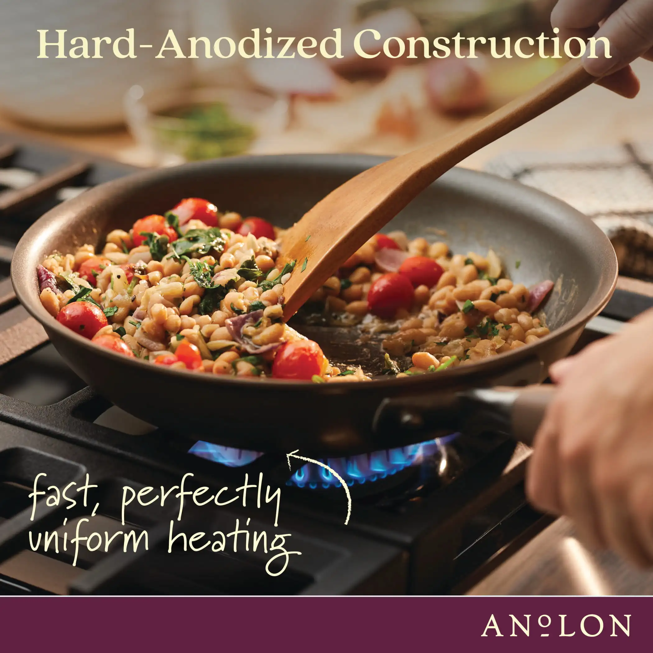 Anolon Advanced Home Hard-Anodized Nonstick Frying Pan Set, 2-Piece, Bronze