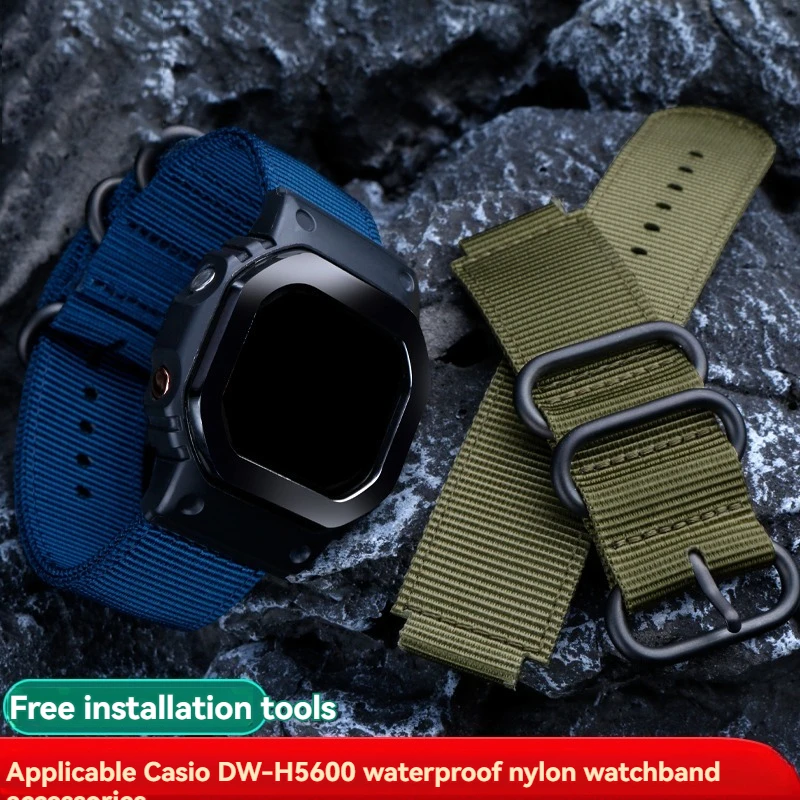 Per Casio G-Shock Dw-H5600 Bluetooth Cinturino Per La Frequenza Cardiaca Modificato Piccolo Blocco Cinturino In Tela Di Nylon Braccialetto Accessori D