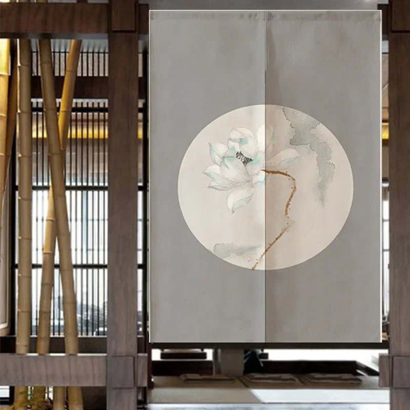 New Chinese Flowers and Birds Door Curtian Living Room Restaurant Kitchen Half Curtain Feng Shui Curtain Noren