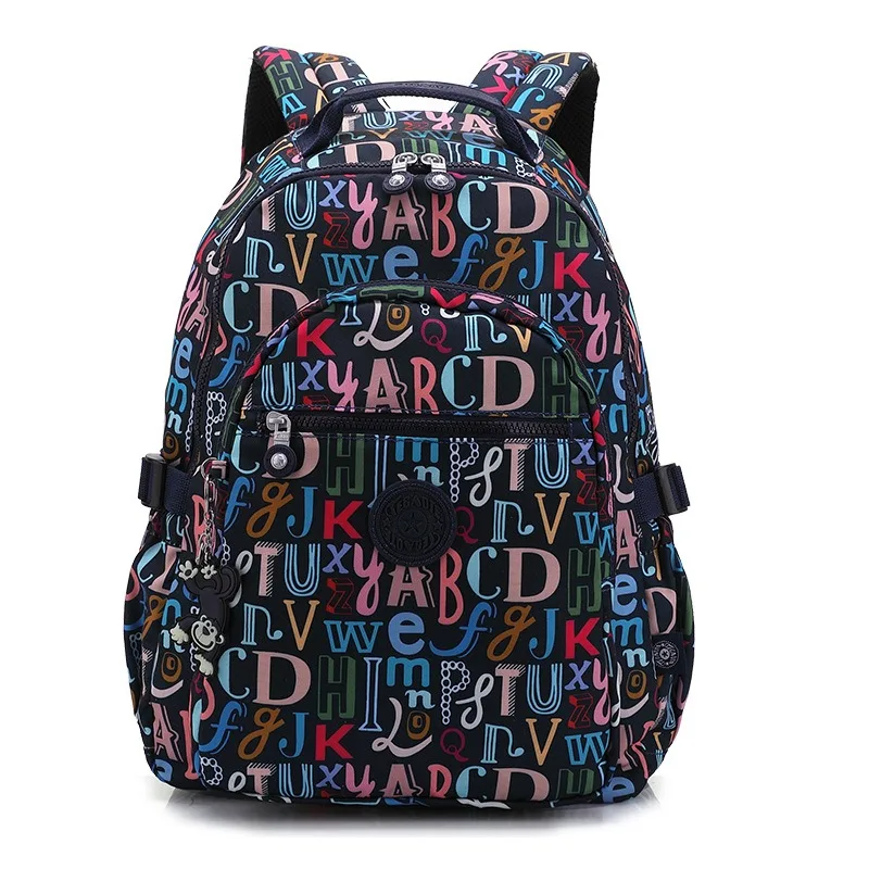 High Quality Flower Letter Pattern Fashion Casual A4 Women Men School Backpack 15.6'' 14'' Laptop Lightweight Travel Bag M1983 2