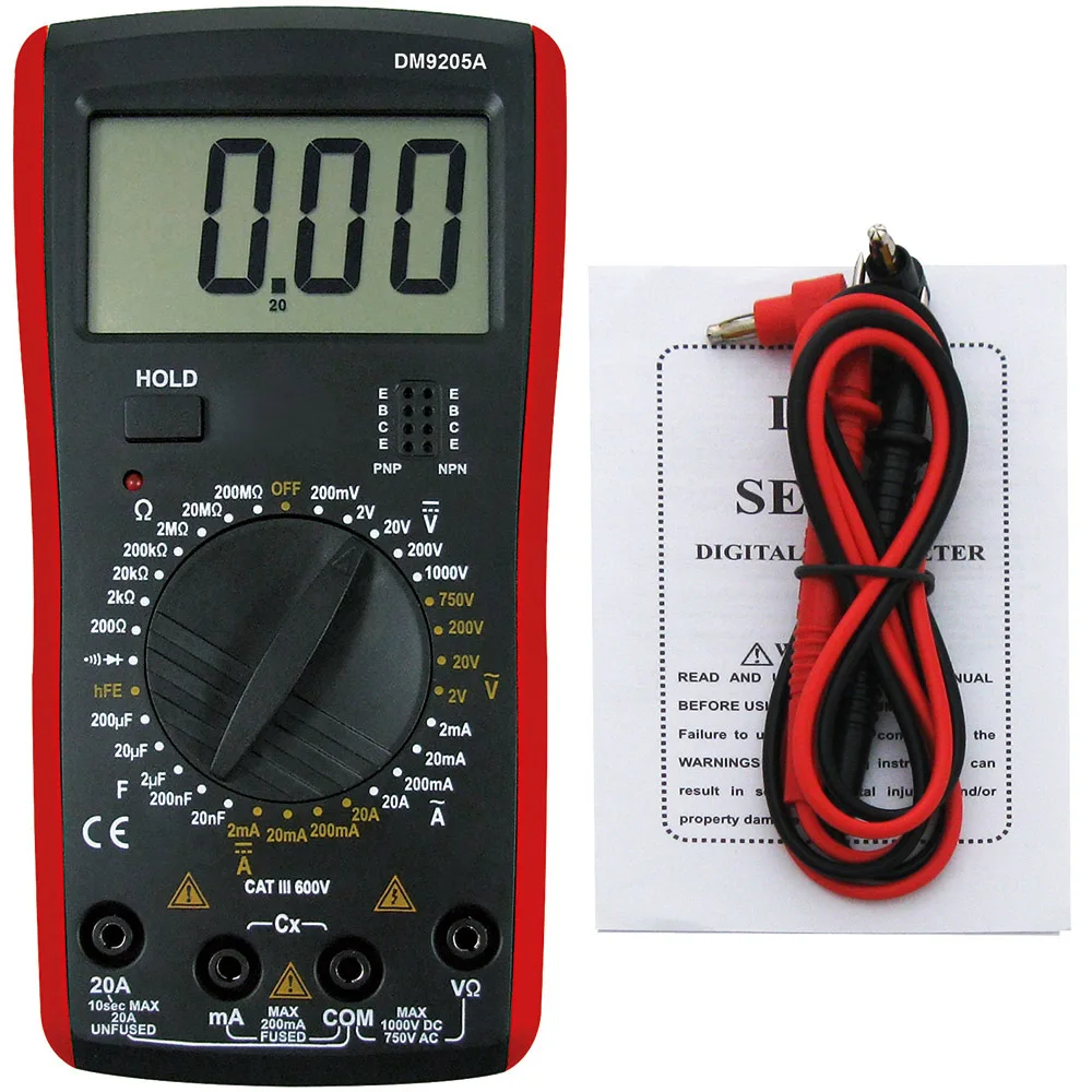 Mult-metro-Digital-de-DM-9205A-probador-de-condensador-de-Transistor-CA ...