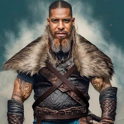 Luxurious Faux Fur Winter Cloak with Medieval Warrior Design for Men - Perfect for Halloween Cosplay (Brown)